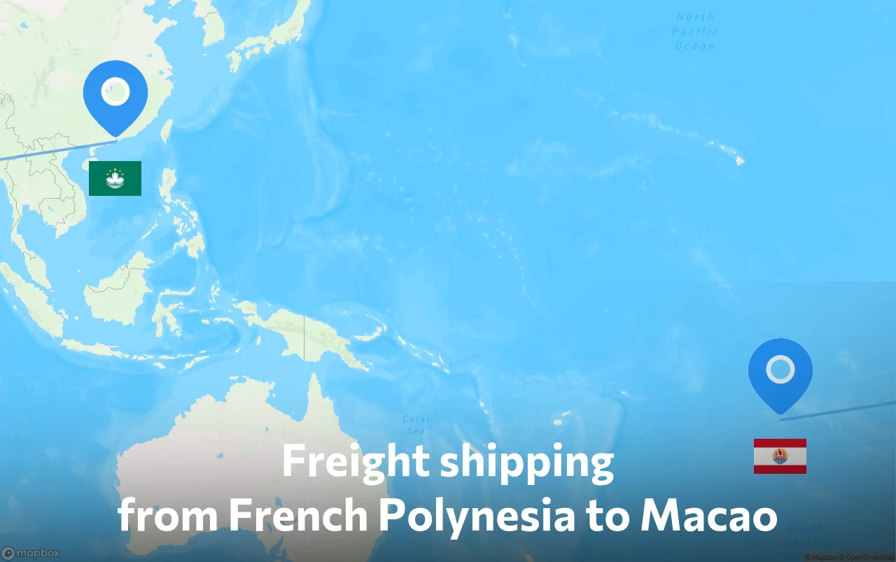 Shipping route from French Polynesia to Macao