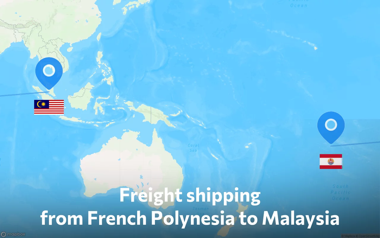 Shipping route from French Polynesia to Malaysia