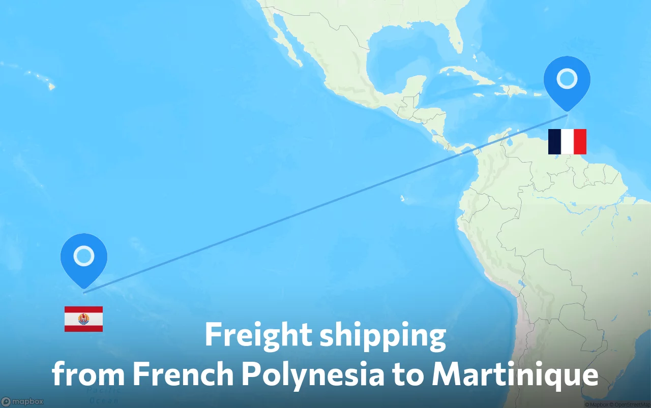 Shipping route from French Polynesia to Martinique