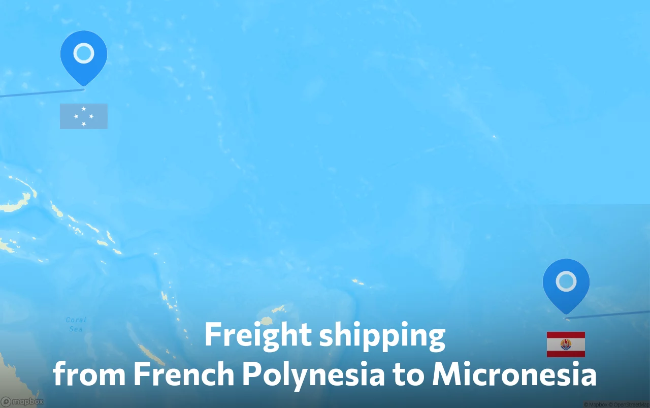 Shipping route from French Polynesia to Micronesia