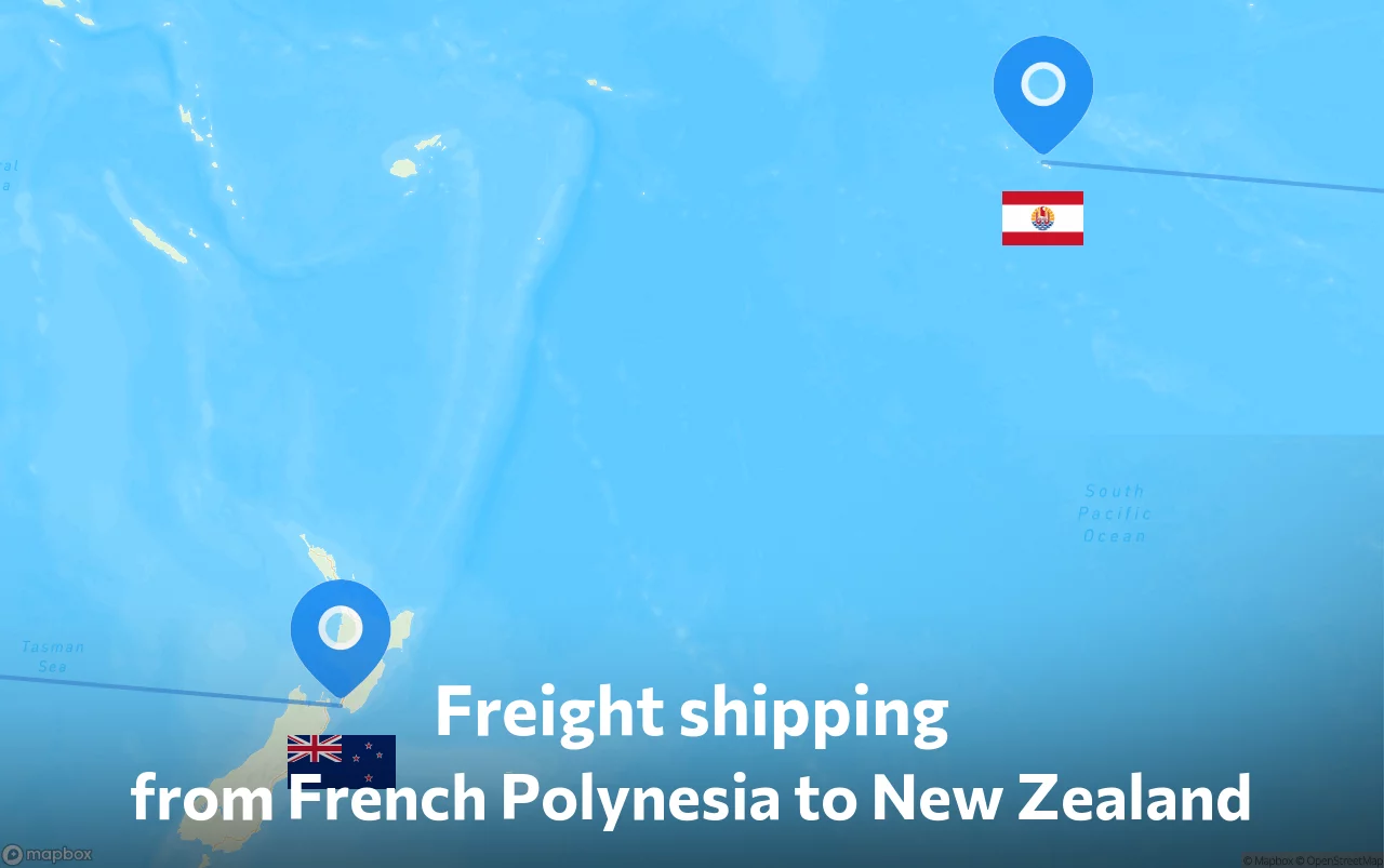 Shipping route from French Polynesia to New Zealand