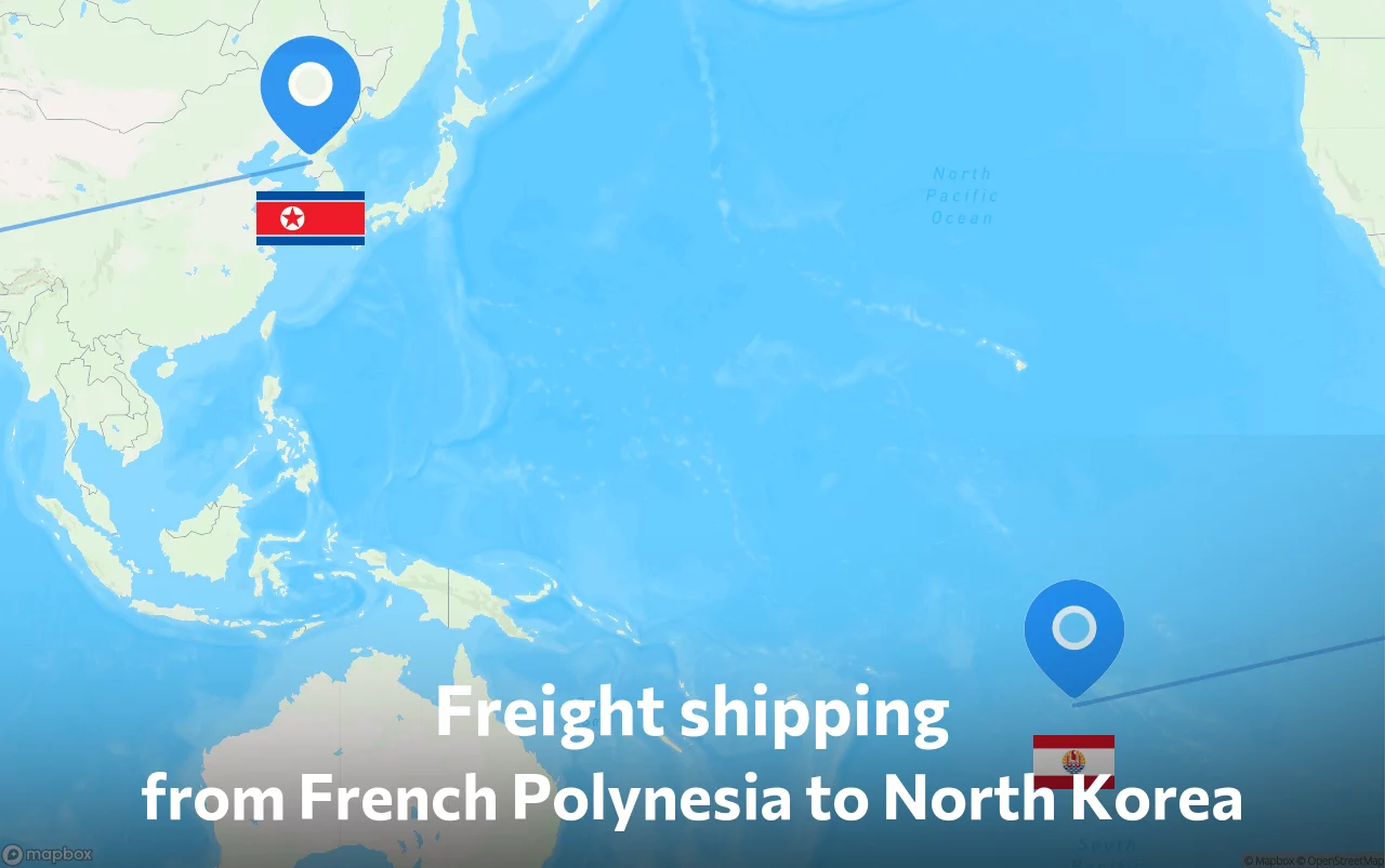 Shipping route from French Polynesia to North Korea