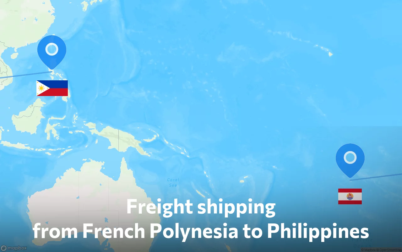 Shipping route from French Polynesia to Philippines