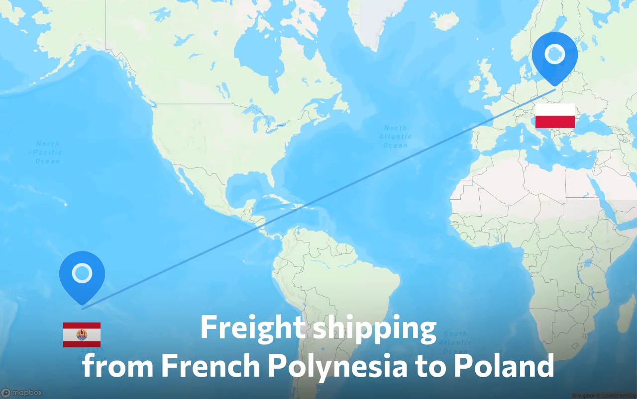 Shipping route from French Polynesia to Poland