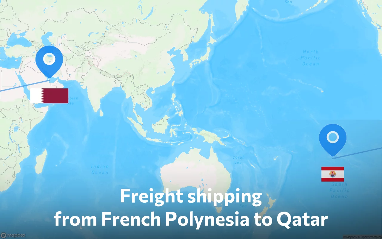 Shipping route from French Polynesia to Qatar