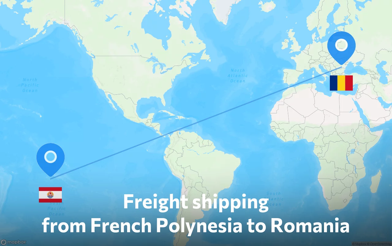 Shipping route from French Polynesia to Romania
