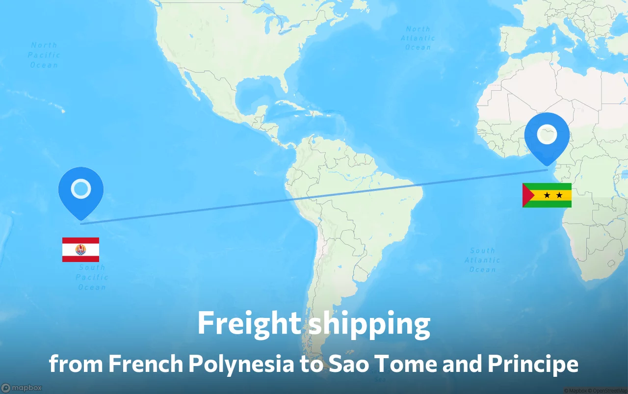 Shipping route from French Polynesia to Sao Tome and Principe