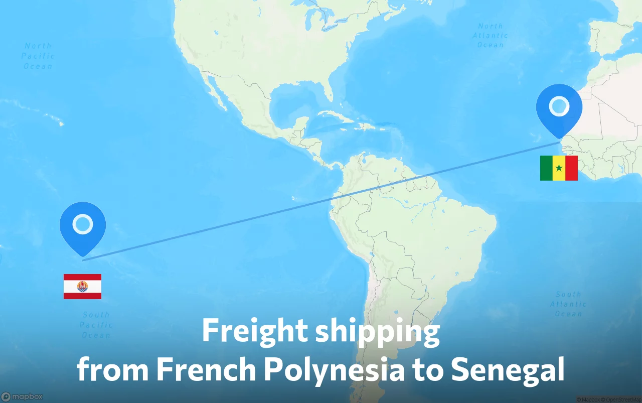 Shipping route from French Polynesia to Senegal