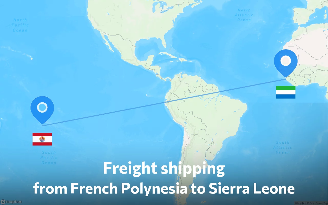 Shipping route from French Polynesia to Sierra Leone