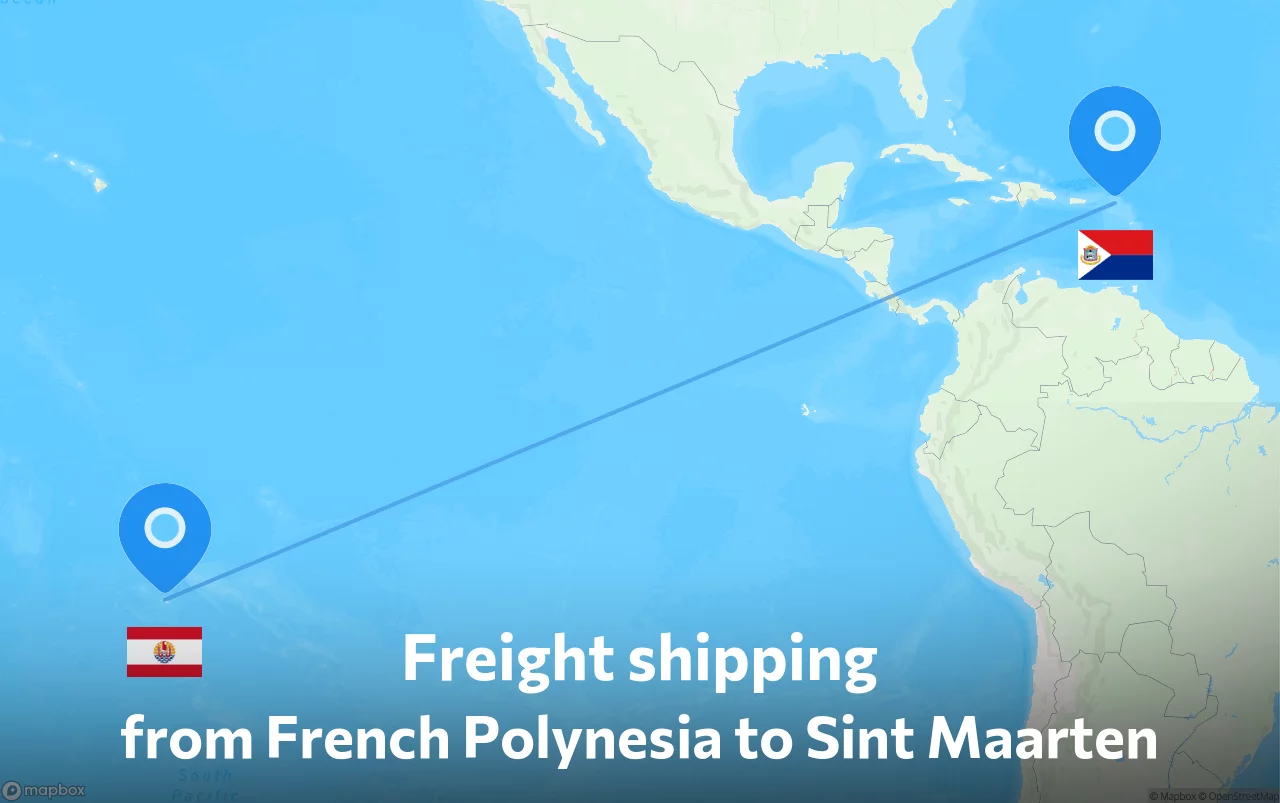 Shipping route from French Polynesia to Sint Maarten
