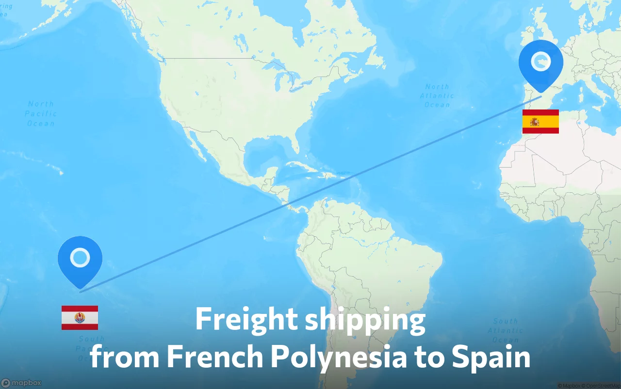 Shipping route from French Polynesia to Spain