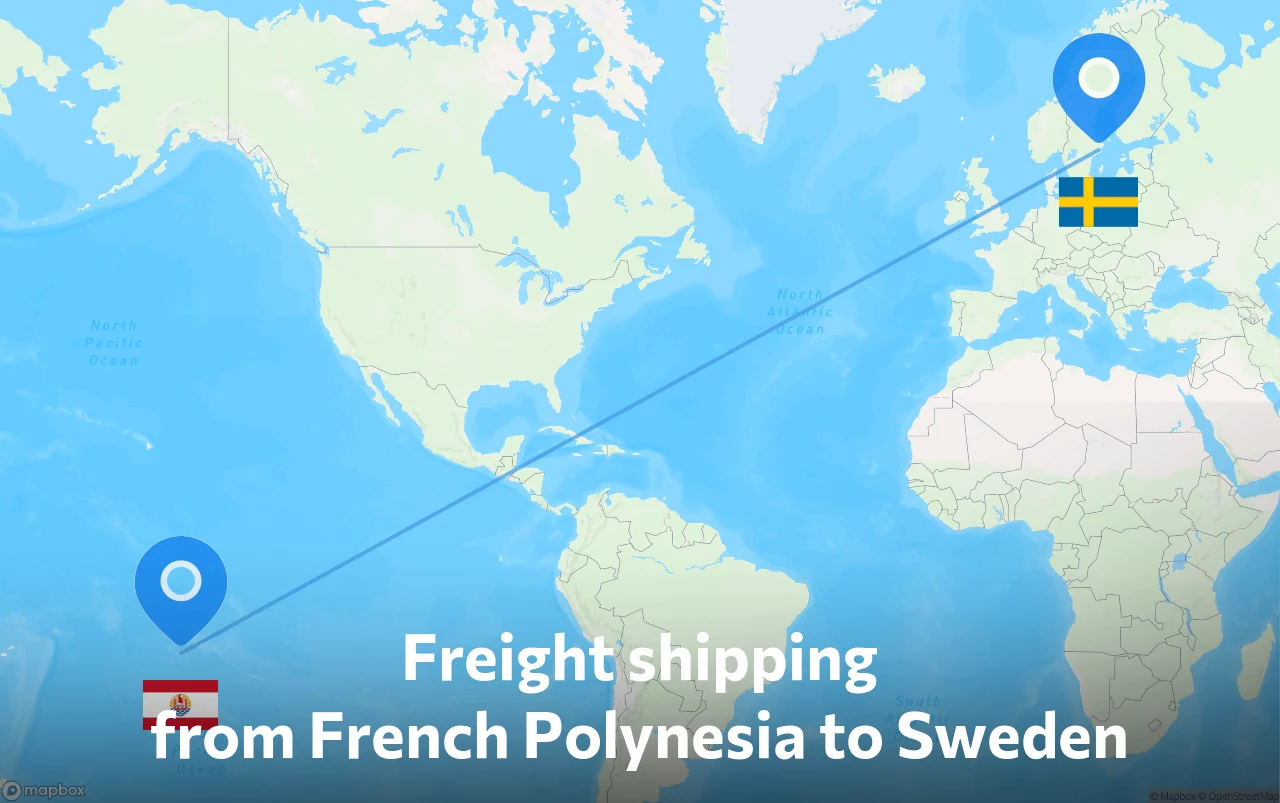 Shipping route from French Polynesia to Sweden
