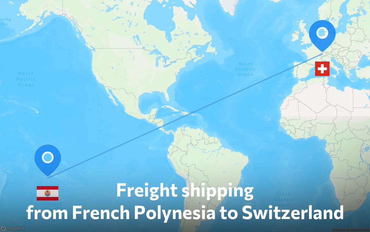 Shipping route from French Polynesia to Switzerland