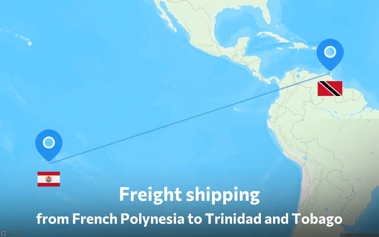 Shipping route from French Polynesia to Trinidad and Tobago