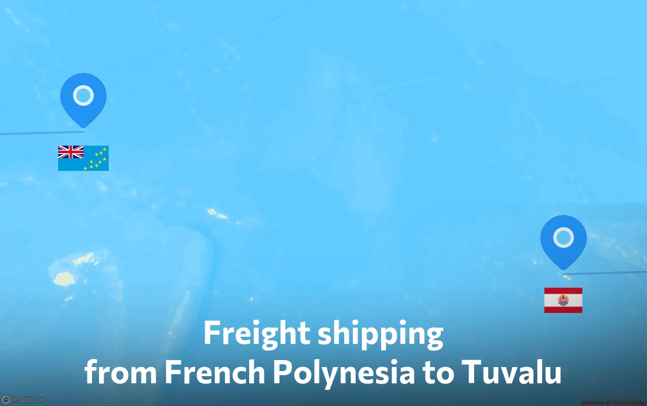 Shipping route from French Polynesia to Tuvalu