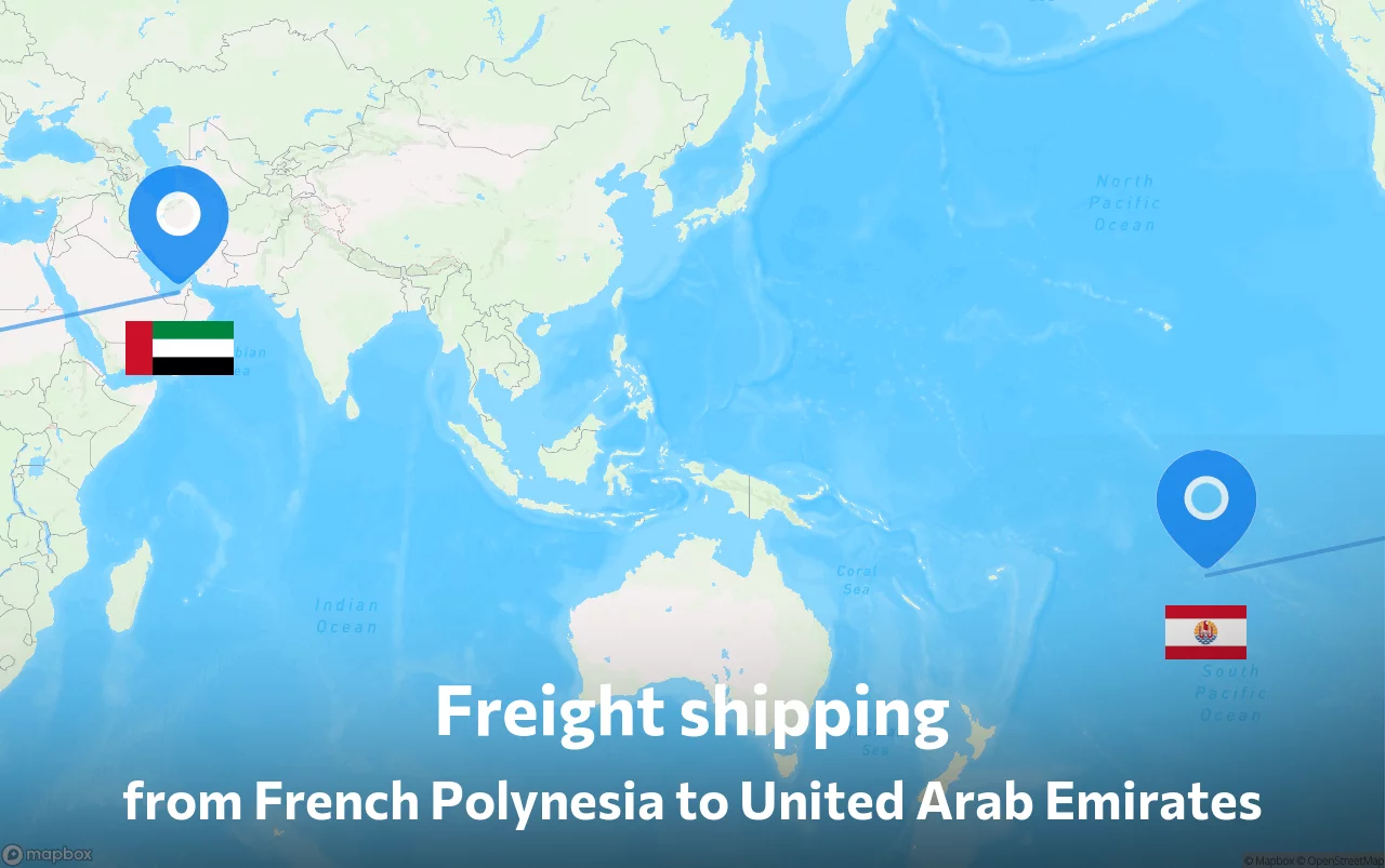 Shipping route from French Polynesia to United Arab Emirates