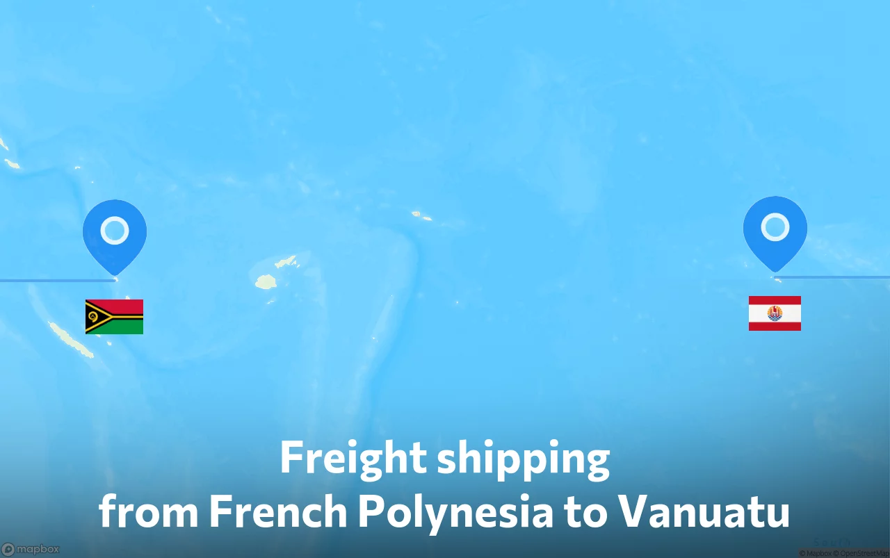 Shipping route from French Polynesia to Vanuatu