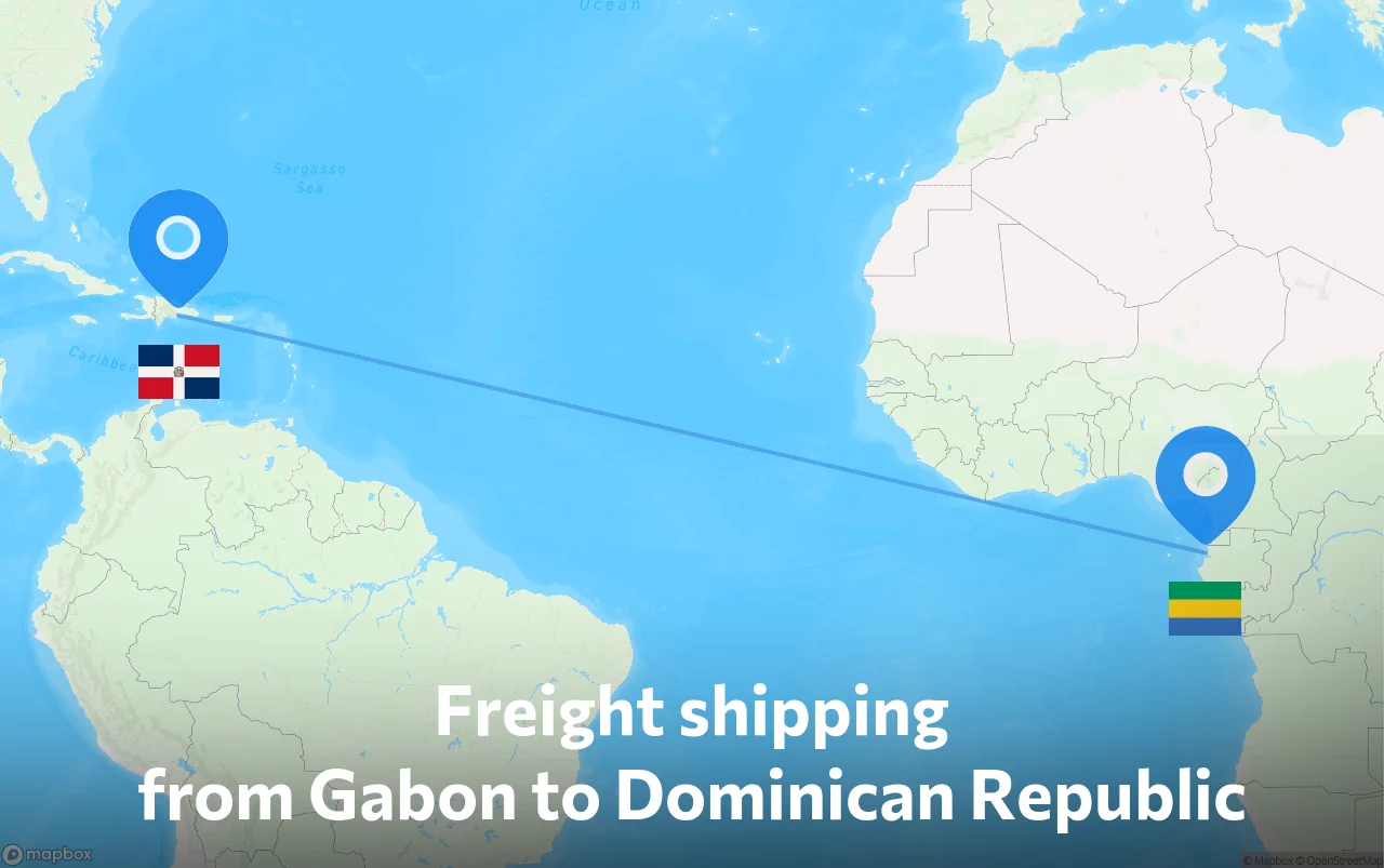 Shipping route from Gabon to Dominican Republic