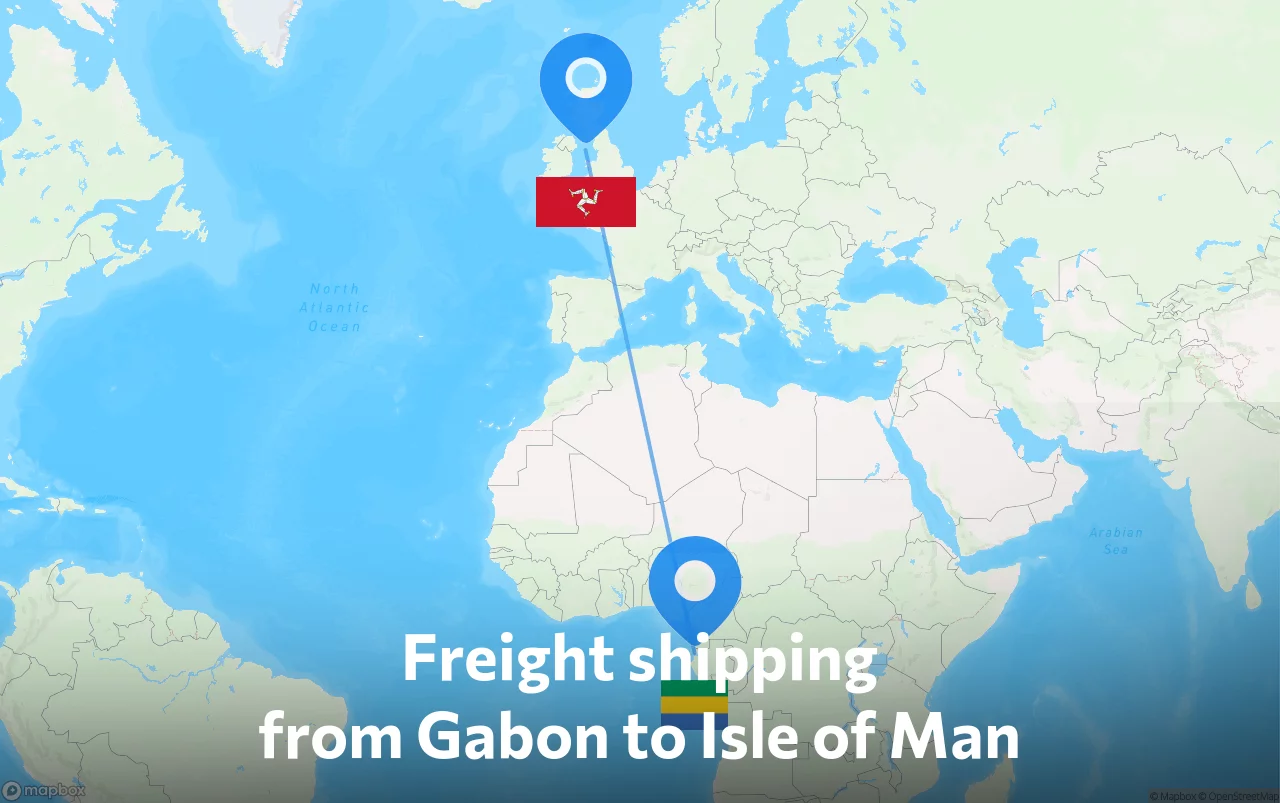 Shipping route from Gabon to Isle of Man