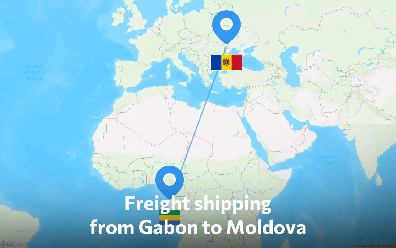Shipping route from Gabon to Moldova