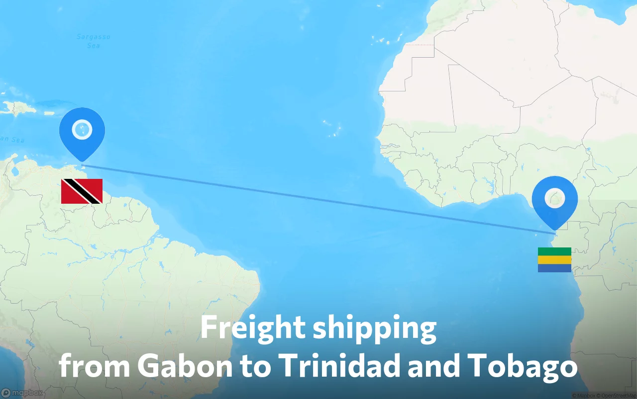 Shipping route from Gabon to Trinidad and Tobago