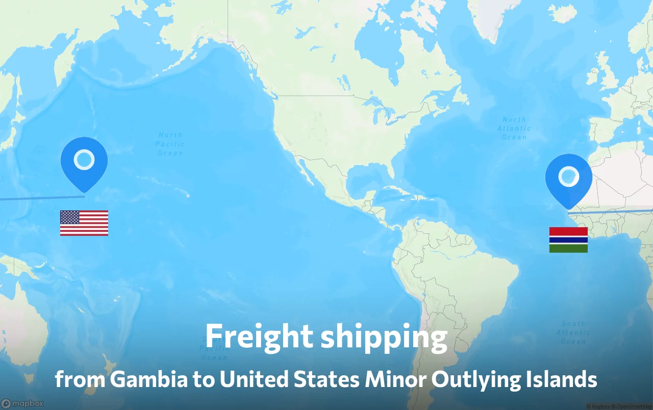Shipping route from Gambia to United States Minor Outlying Islands