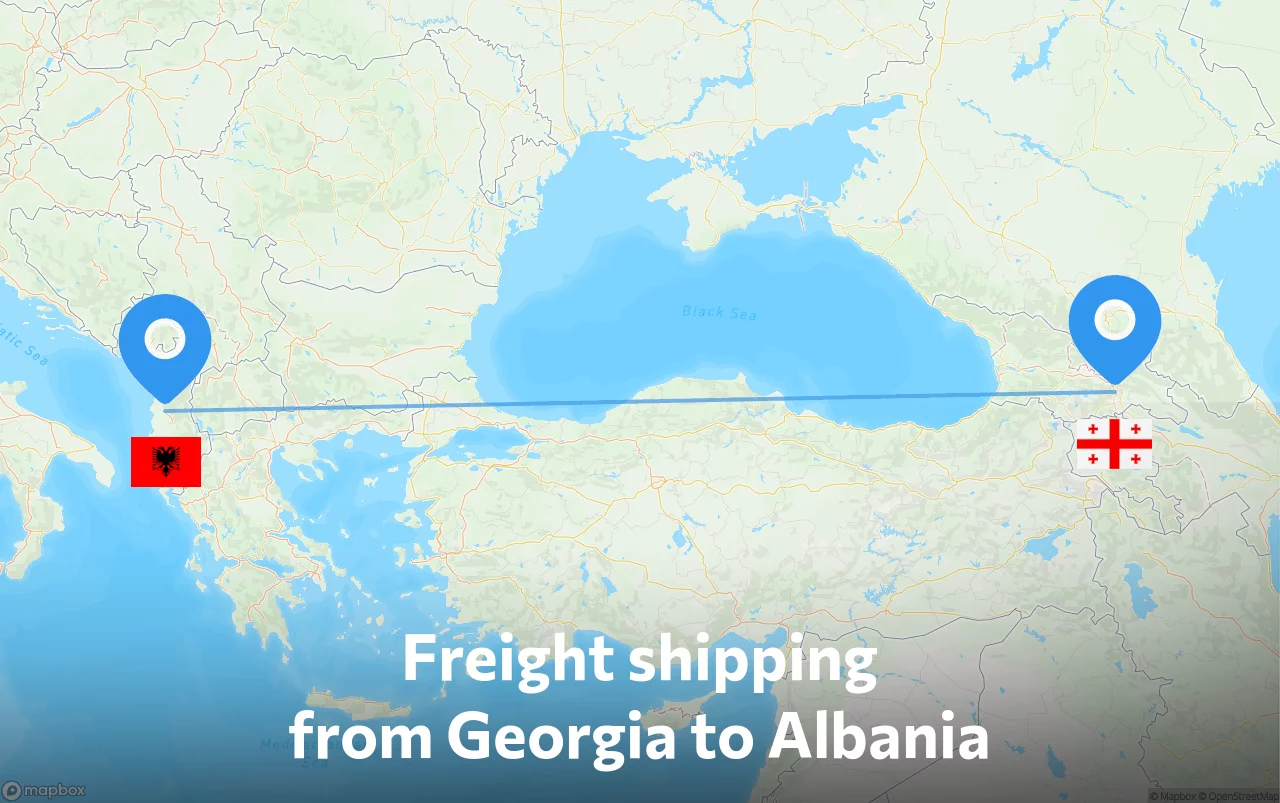 Shipping route from Georgia to Albania