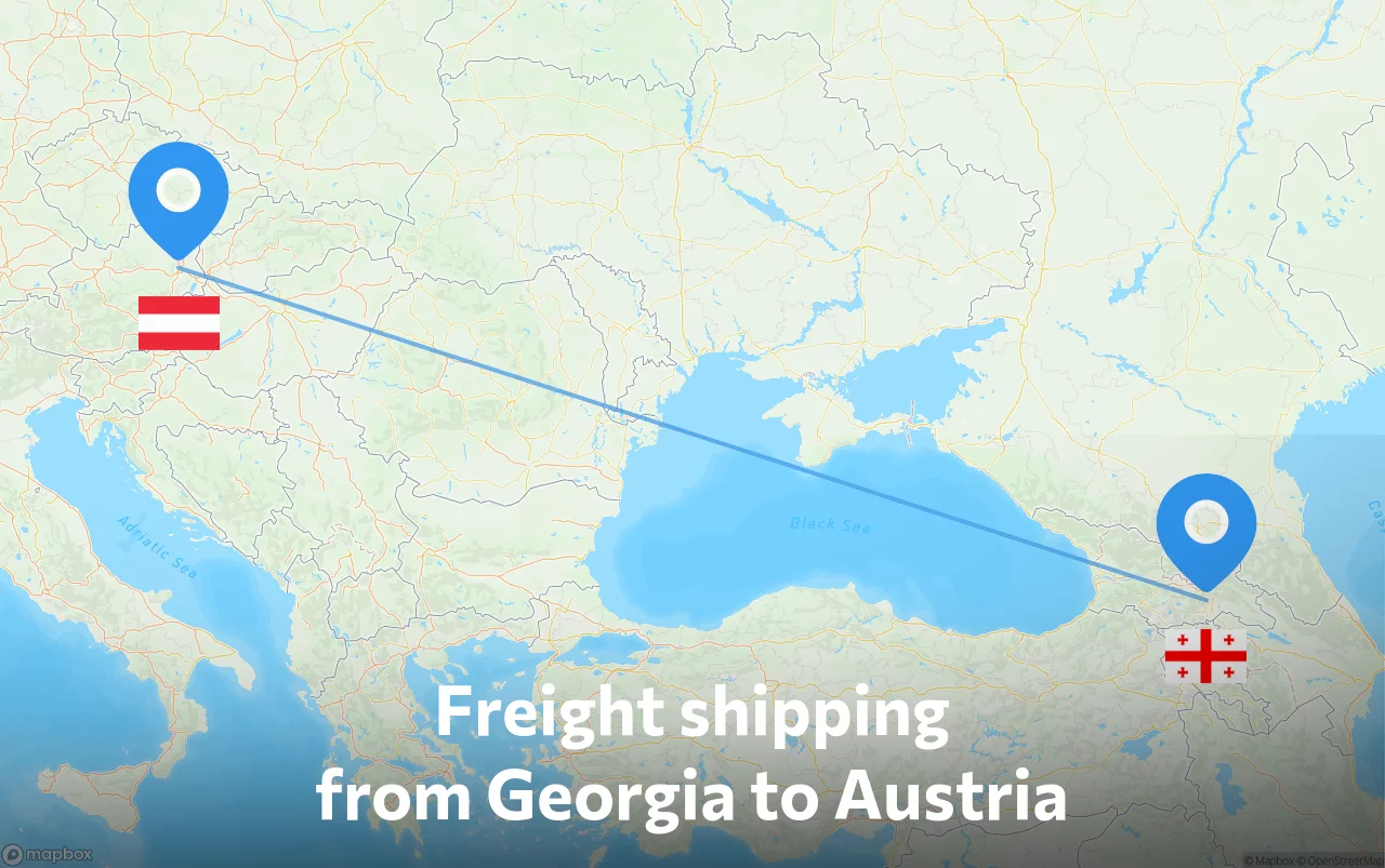 Shipping route from Georgia to Austria