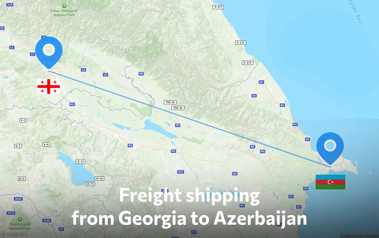 Shipping route from Georgia to Azerbaijan