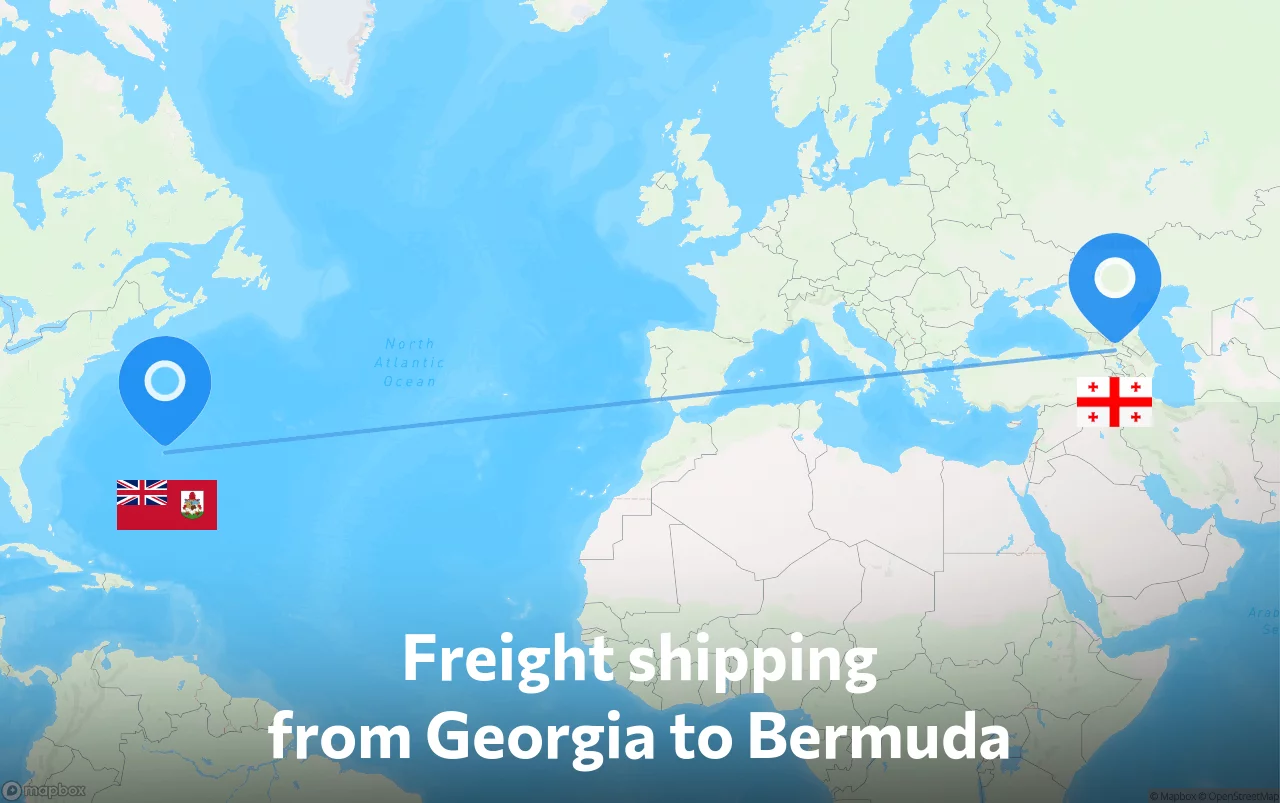 Shipping route from Georgia to Bermuda