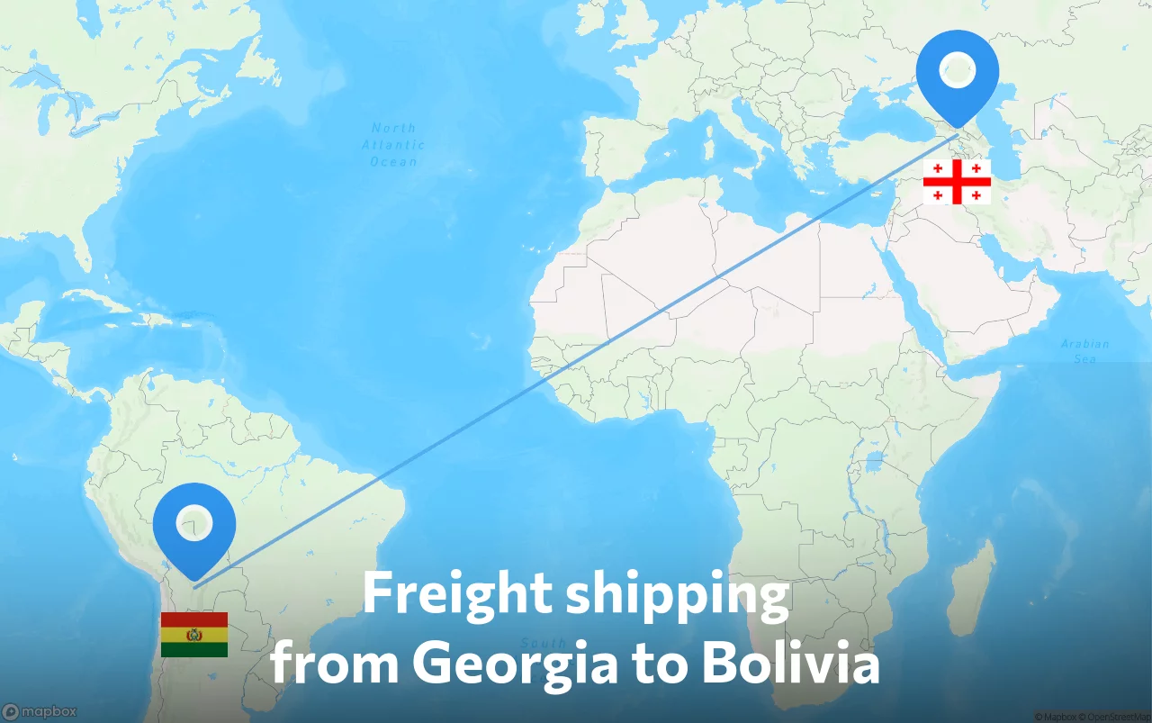 Shipping route from Georgia to Bolivia