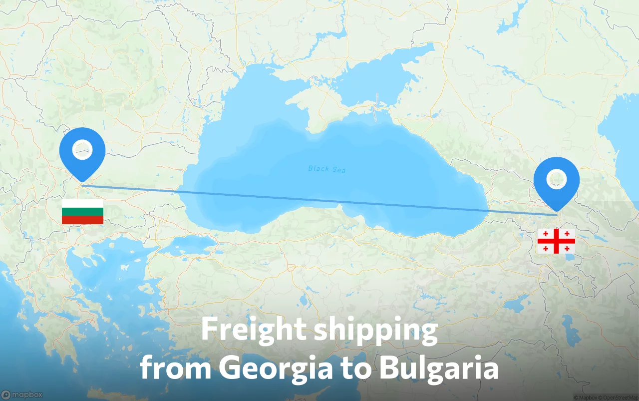 Shipping route from Georgia to Bulgaria