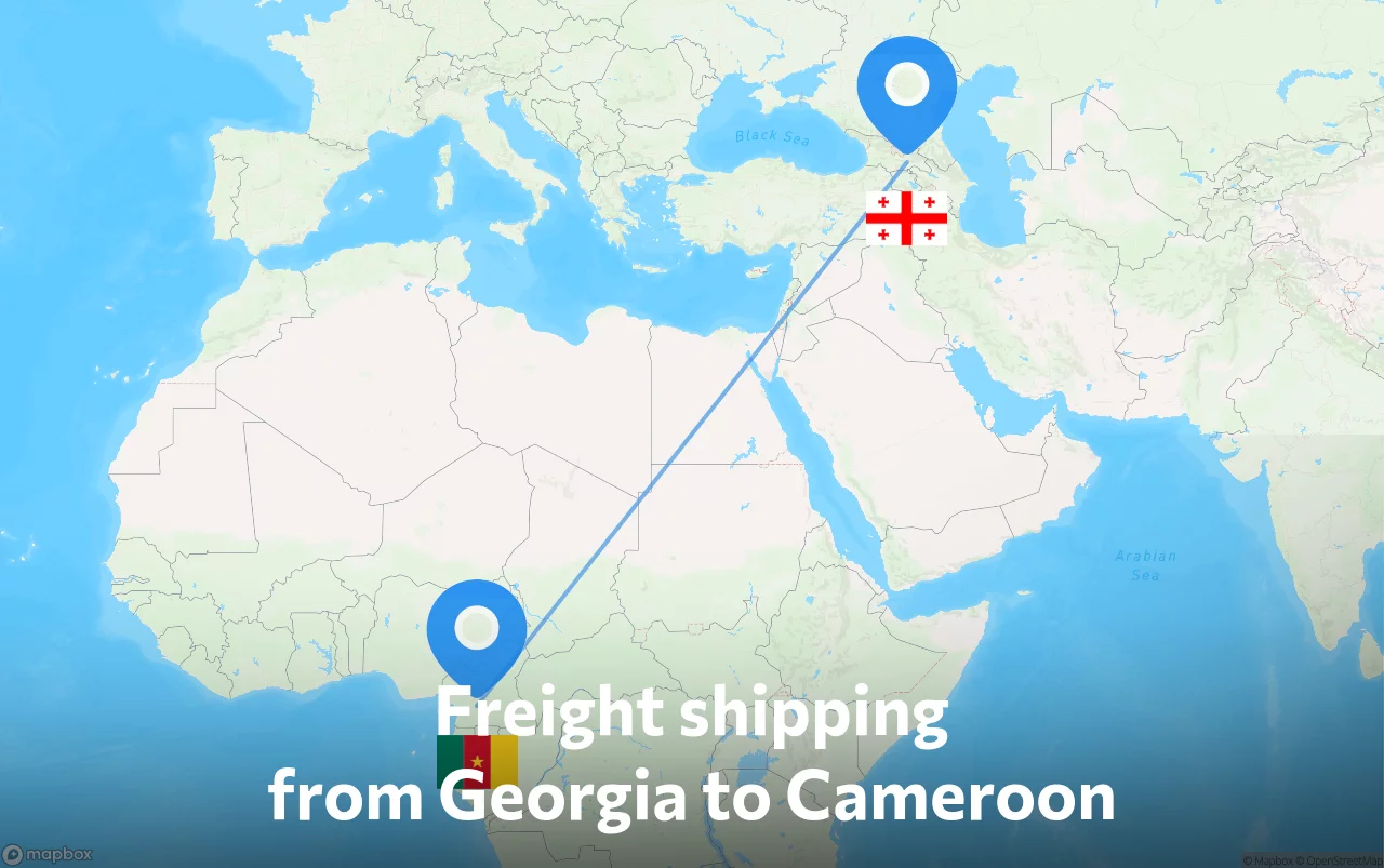 Shipping route from Georgia to Cameroon