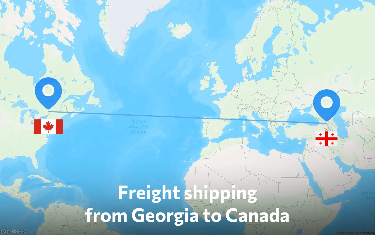 Shipping route from Georgia to Canada