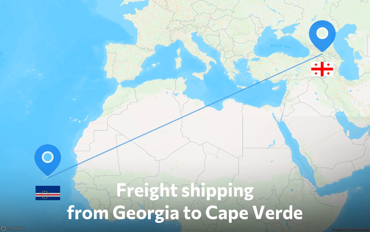 Shipping route from Georgia to Cape Verde