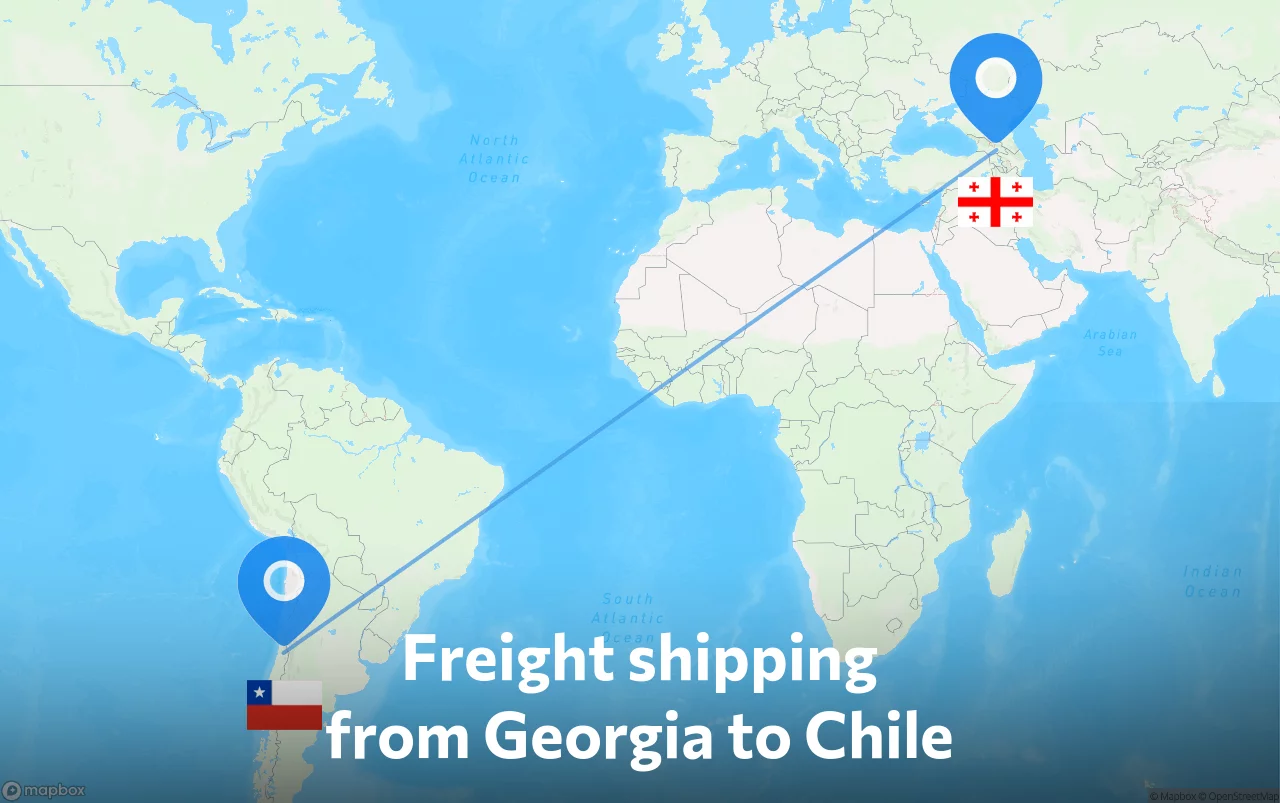 Shipping route from Georgia to Chile