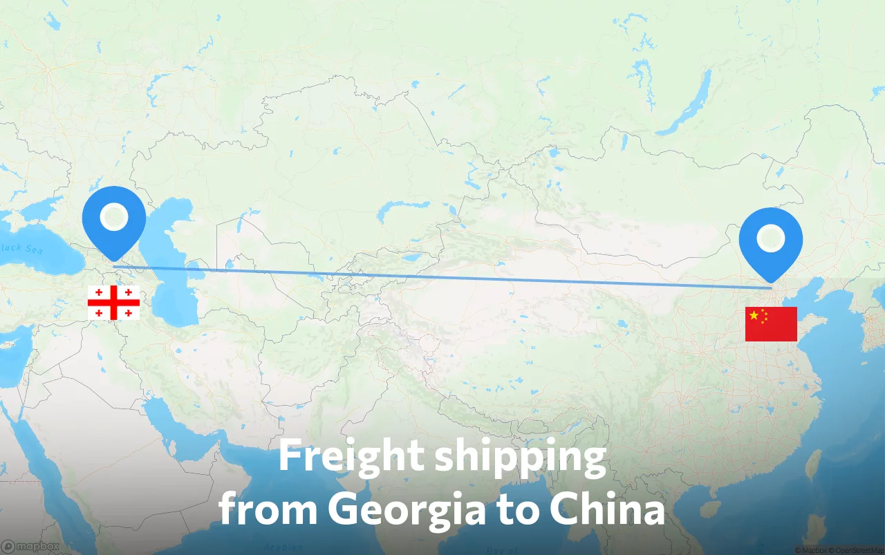 Shipping route from Georgia to China