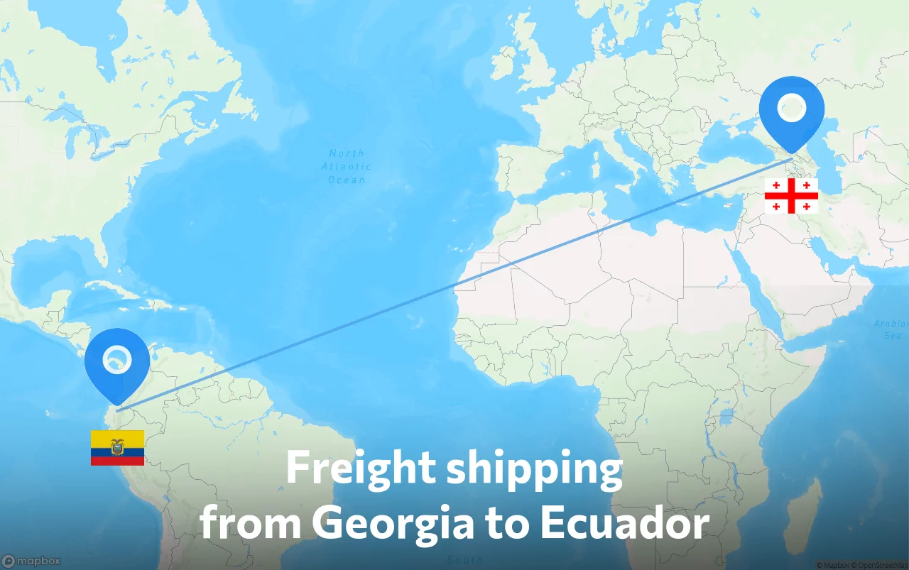 Shipping route from Georgia to Ecuador