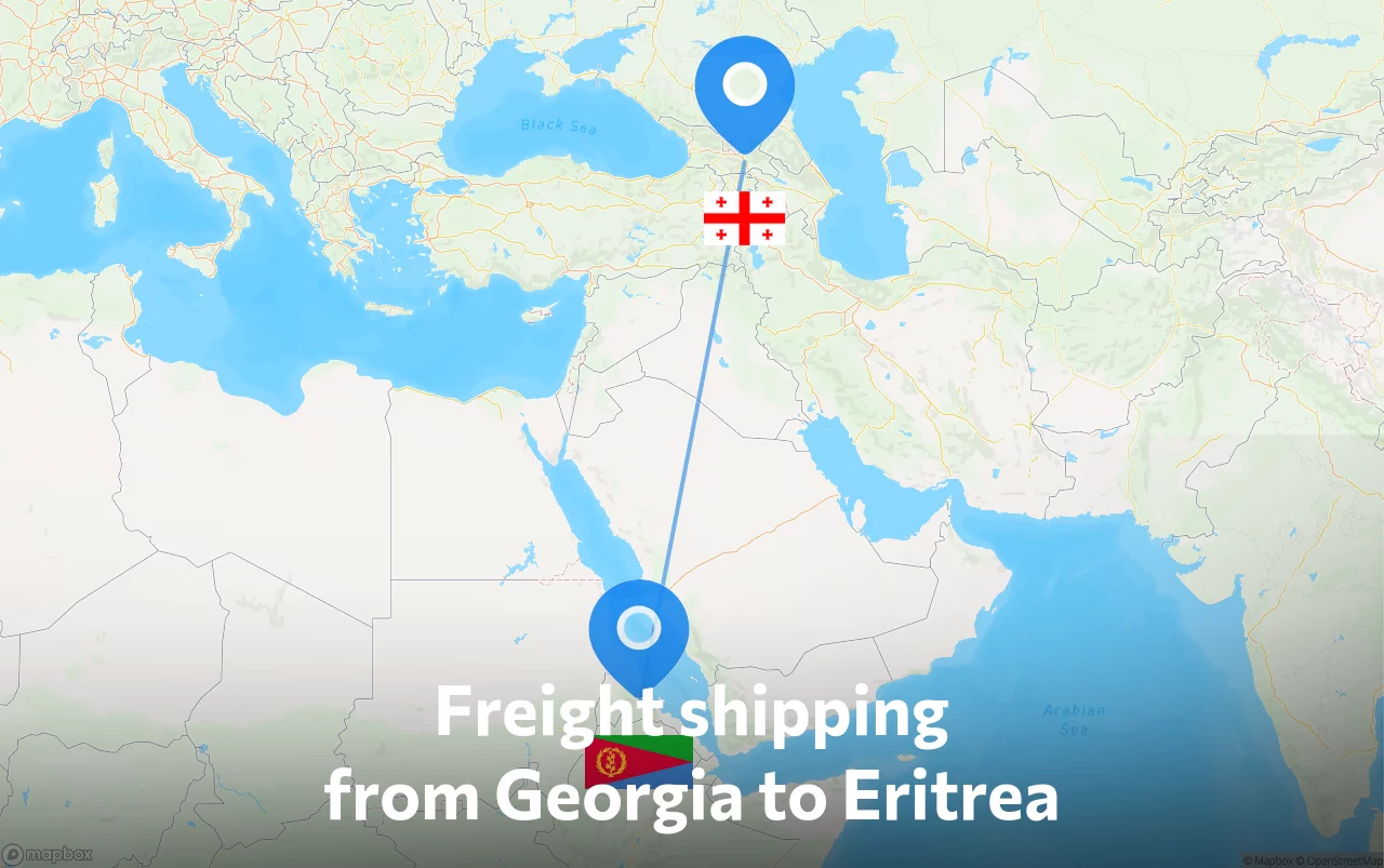 Shipping route from Georgia to Eritrea