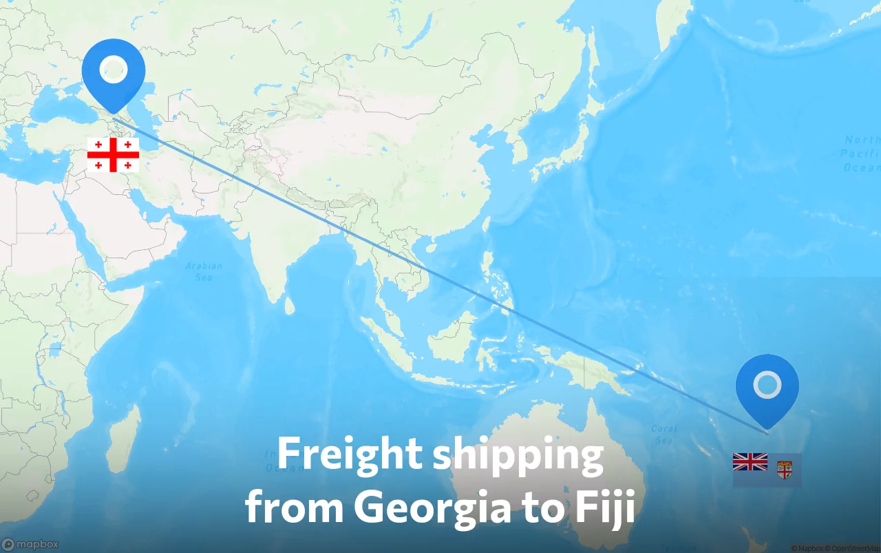 Shipping route from Georgia to Fiji