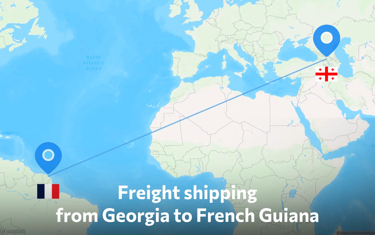 Shipping route from Georgia to French Guiana