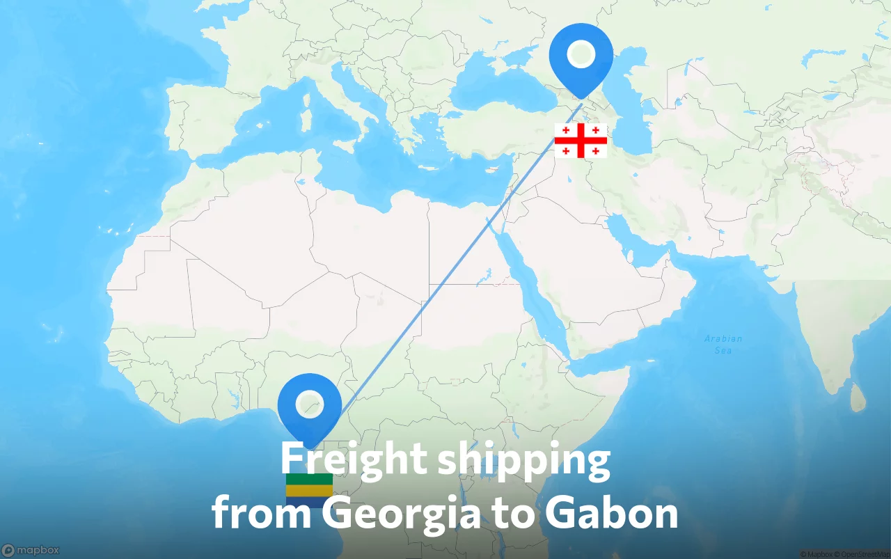 Shipping route from Georgia to Gabon