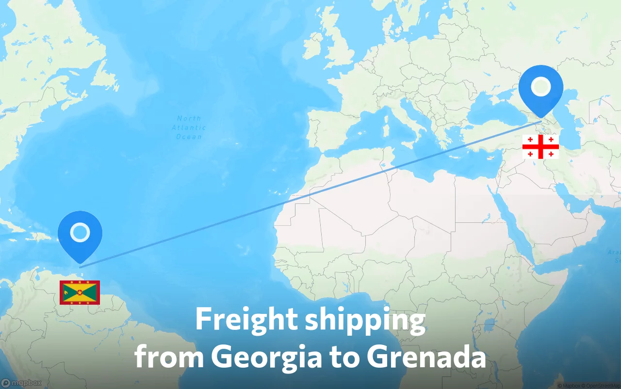 Shipping route from Georgia to Grenada