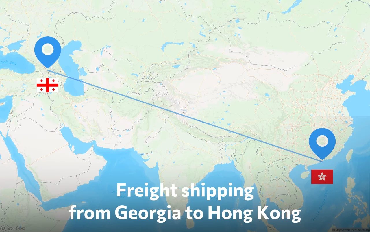 Shipping route from Georgia to Hong Kong