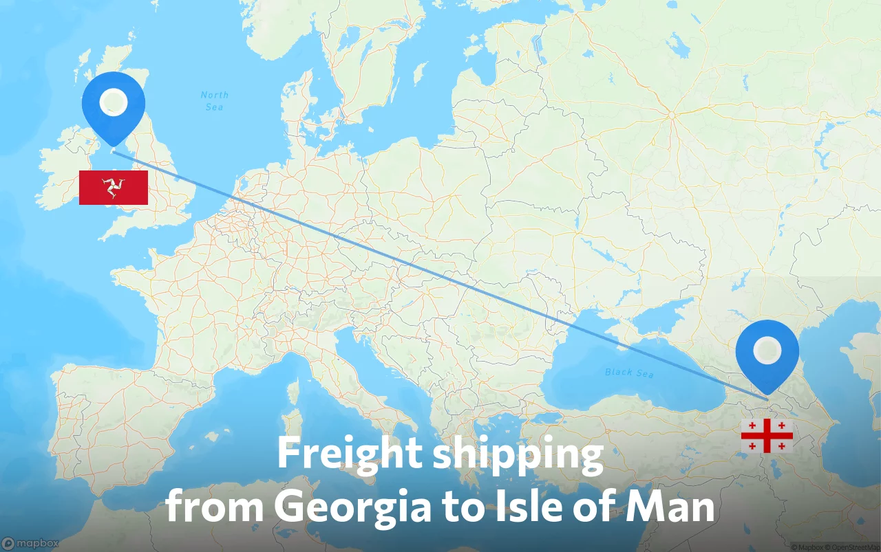 Shipping route from Georgia to Isle of Man