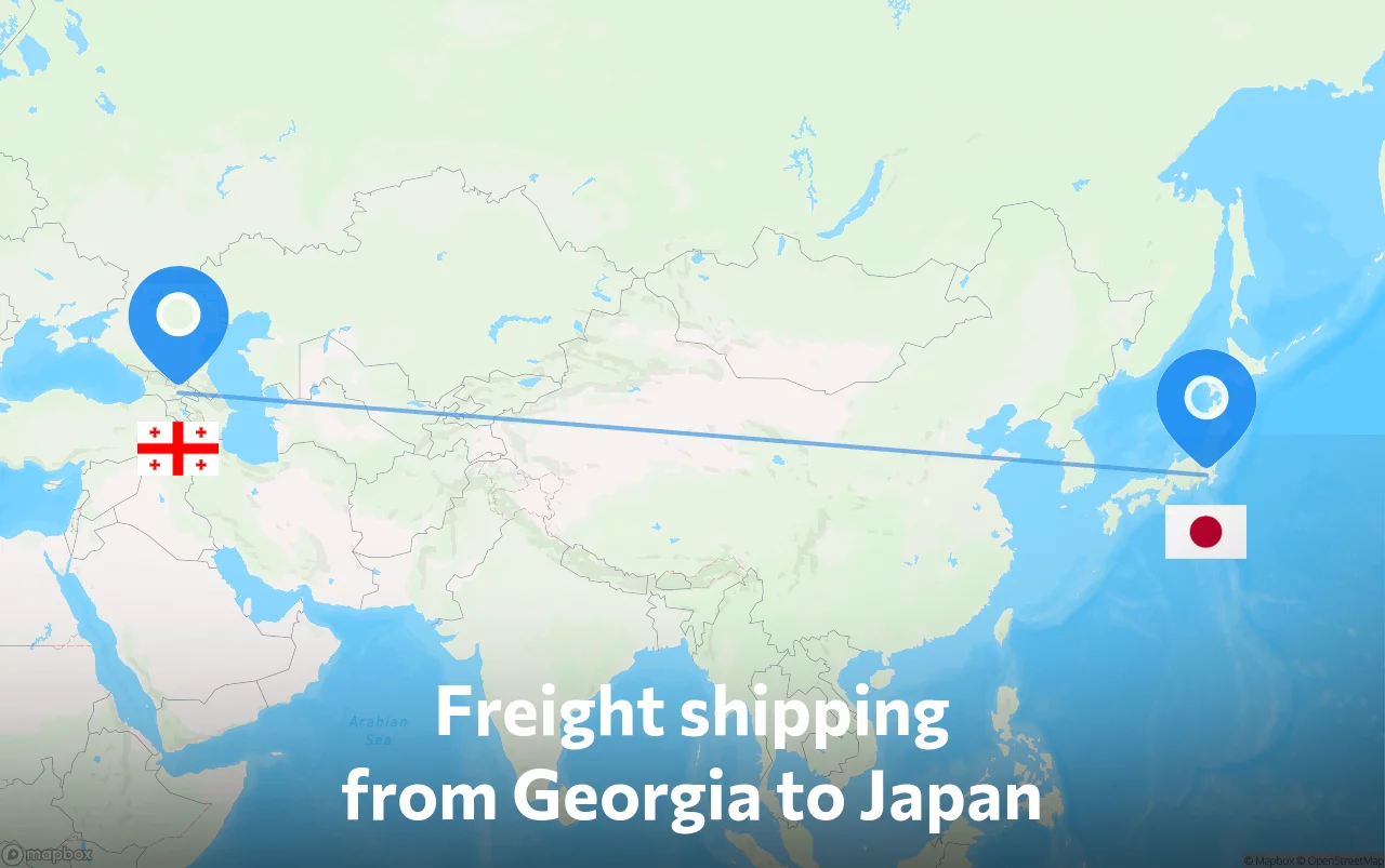 Shipping route from Georgia to Japan