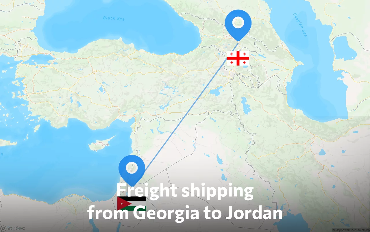 Shipping route from Georgia to Jordan