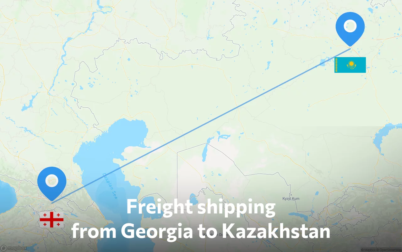 Shipping route from Georgia to Kazakhstan