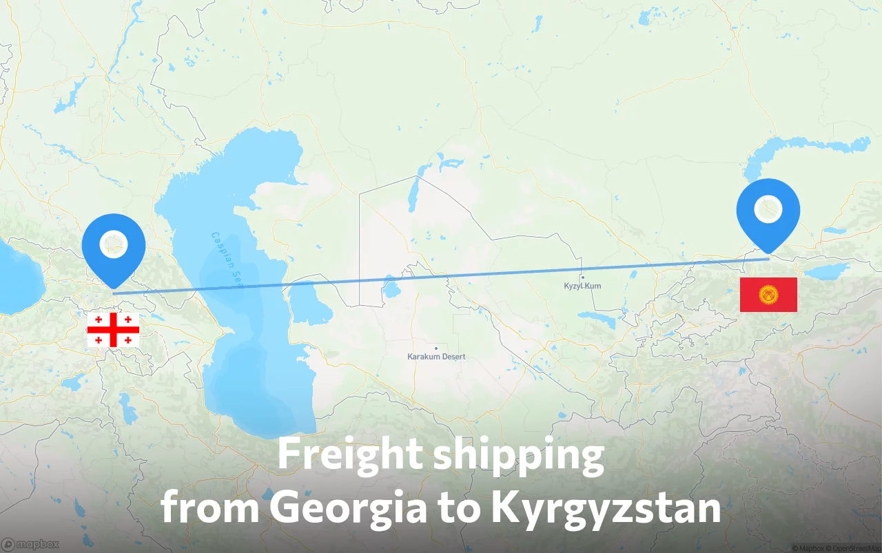 Shipping route from Georgia to Kyrgyzstan