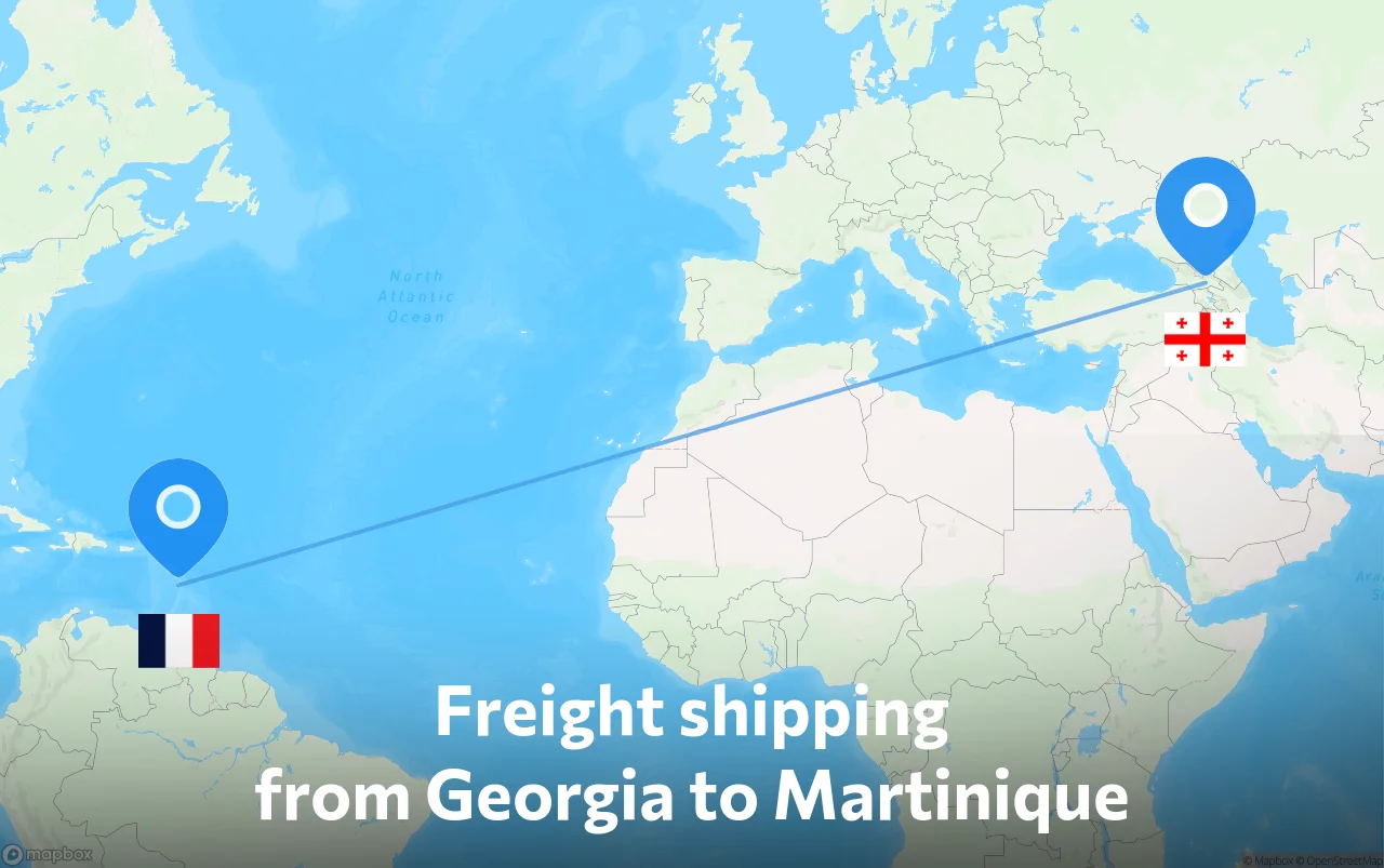 Shipping route from Georgia to Martinique